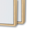 2x oak floating frame with white blank canvas